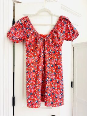 Puff sleeve floral mini dress